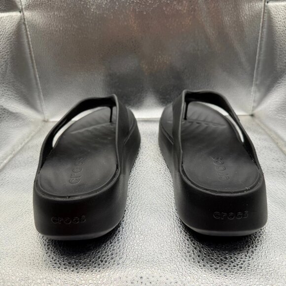 Size 9 Crocs Getaway Black Womens Platform Comfort Slip On Flip Flops Sandal - Picture 7 of 8